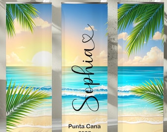Personalized Vacation Tumbler, Stainless Steel Travel Mug with Straw, Girls Trip Birthday Cruise Cup