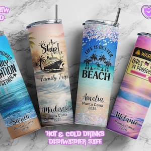 Personalized Cruise Vacation Name Tumbler Cup Customized Drinking Cups Graduation Birthday Gift Girls Trip Vacation Bachelorette Party Favor image 4