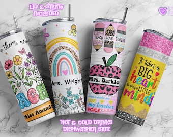 Personalized Teacher Tumbler: Custom Name Travel Mug, Appreciation Gift