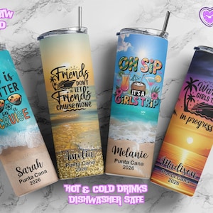 Personalized Cruise Vacation Name Tumbler Cup Customized Drinking Cups Graduation Birthday Gift Girls Trip Vacation Bachelorette Party Favor image 5