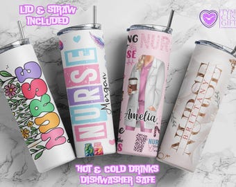 Personalized RN Nurse Tumbler: Custom Name Travel Mug, LPN CNA Gift