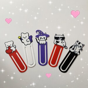 Cute Cat Bookmark Clips | Kawaii Cat Lover Gift | Reading Accessory | - 3D Printed Animals