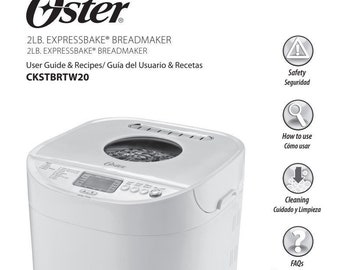 Oster EXPRESSBAKE Bread Maker Manual & Recipe Book – 76 Pages (Model EXPRESSBAK)