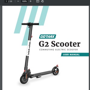 Digital PDF GoTrax G2 Scooter Commuting Electric Scooter User Manual PDF