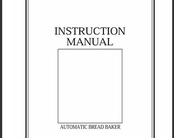 Digital Only Digital PDF Breadman Model TR440 Recipes & Manual Automatic Bread Maker PDF
