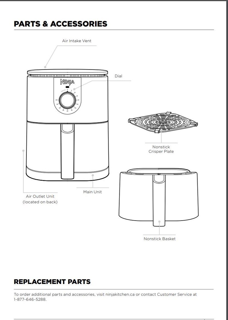 Digital Only Ninja AF080 AF080C Series 2 Basket Original Manual and ...