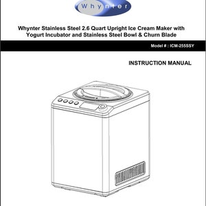 Whynter ice cream maker instructions hotsell