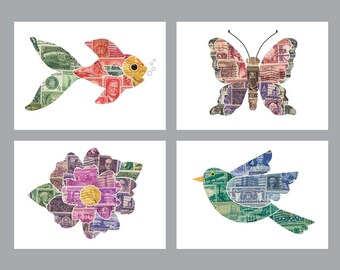 Art Prints, postage stamp theme