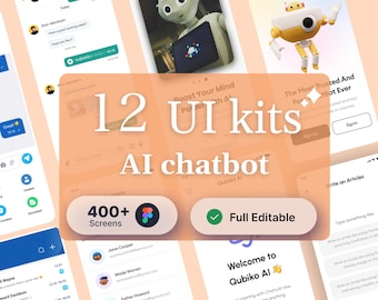 AI chatbots UI Design Templates, app & website design templates, editable UI kit, uiux design resources, figma template