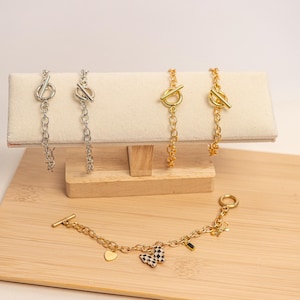 Custom Charm Bracelets for Women, Gift for Her, Adjustable DIY Personalized Jewelry, Charm Bracelets, Gold Charm Necklace