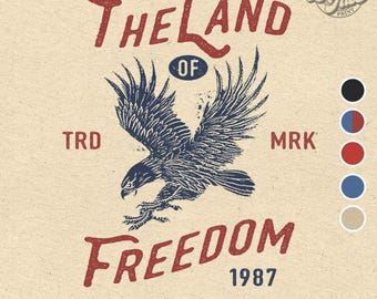 Águila retro del 4 de julio PNG: Diseño Tierra de la Libertad (Descarga digital)