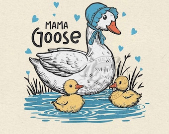 PNG de Mamá Ganso Floral: Diseño de sublimación para el Día de la Madre (Descarga digital)