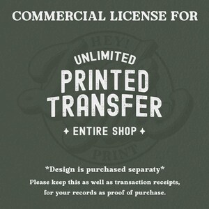 Kommerzielle Lizenz für den Verkauf von gedruckten Transfers | GESAMTER SHOP