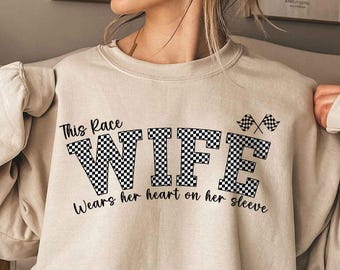 Race Wife Checkered Flag PNG: Custom Name Sublimation Design (Digital Download)