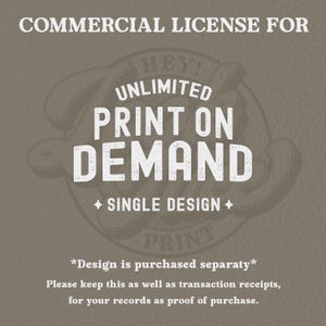 Kommerzielle Lizenz für die Verwendung von Print on Demand | EINZELNES DESIGN