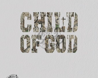 Camiseta de camuflaje con fe PNG: Camiseta de niño de Dios, cristiana, diseño de camuflaje cruzado (descarga digital)