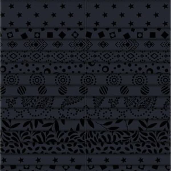 Fabric - Wilmington Fabrics - 40 Karat Gems - After Midnight - 2.5 inch strips, 40 per pack jellyroll strips- 842 52 842