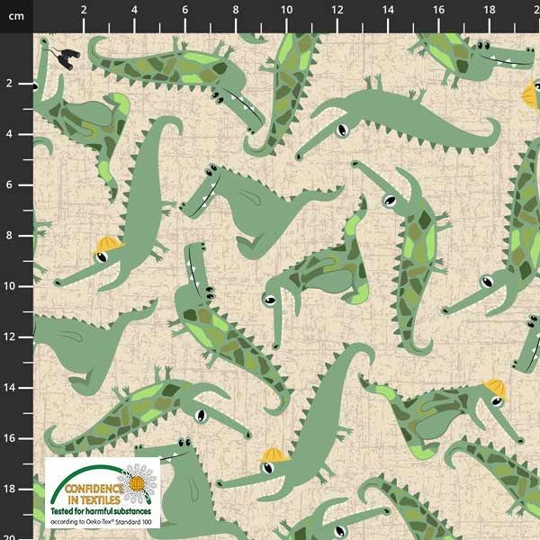 Fabric - Stof Fabrics of Denmark - 4501-906 Sand Crocodile Cocos Safari Collection