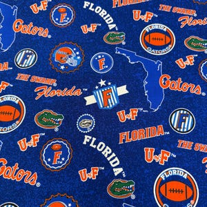 Fabric University of Florida  Gators Home State Cotton FL 1208 100% cotton quilting weight