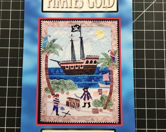 Pattern - Pirates Gold quilt pattern - by Marcia Layton for use with Clover Quick Yo-Yo makers -  as pictured - NEW in package