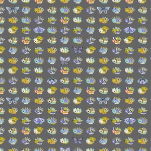 Fabric - Cotton and Steel - Life Finds A Way - Fantasy Bugs InsectsWow ...Get Out The Way -  CC503-SH3M -Shadow Metallic Fabric