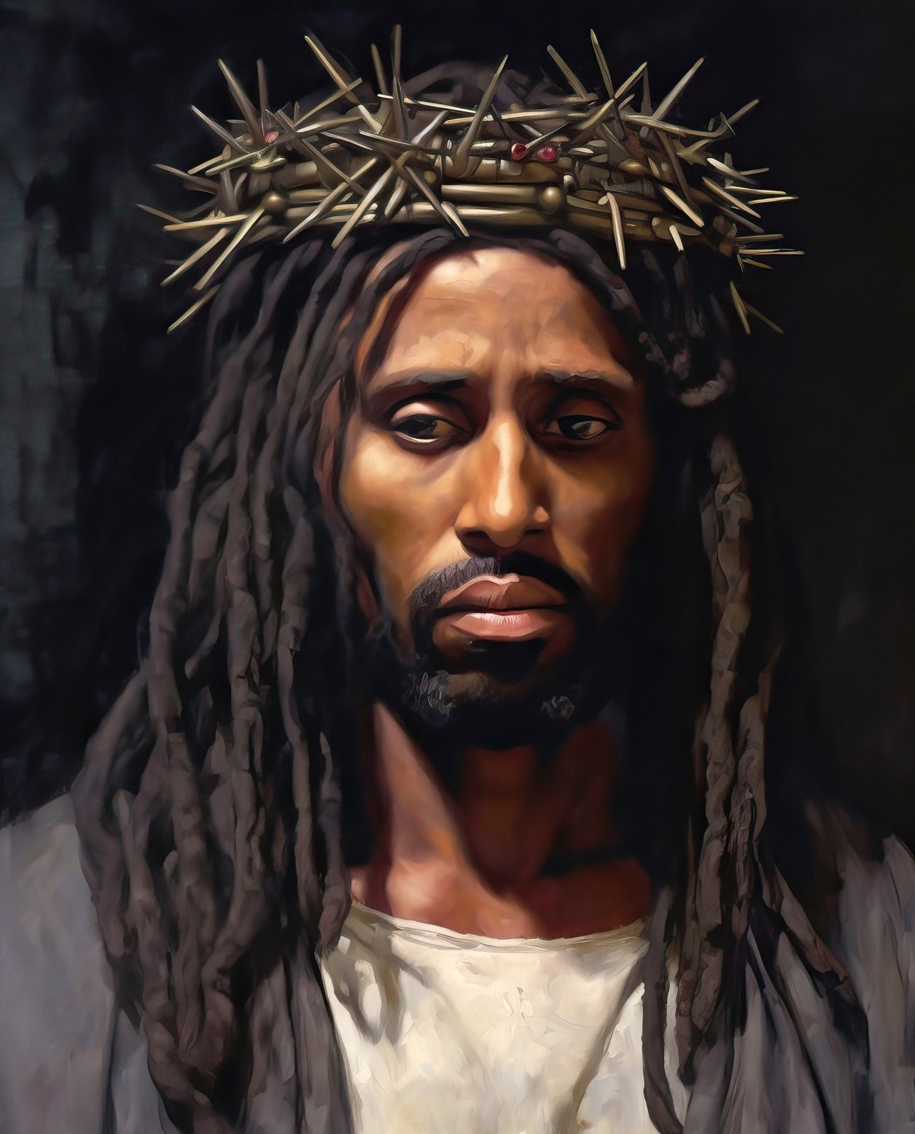 Fabric Foust Textiles Panel Black African American Jesus Christ