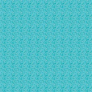 Fabric Benartex Transparency Watercolors by Modern Quilt Studio Pastel collection Paisley turquoise 1711324B