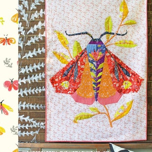Fabric Quilt Kit - AERIAL  WonderGarden  The Moth / Paper Pieced by TamaraKate includes fabric for top and binding and paper pattern