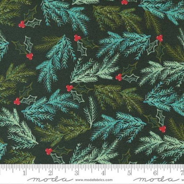 Fabric - Cheer Merriment Christmas Carols Fancy That Designs   45531 22  Pine Boughs on Green