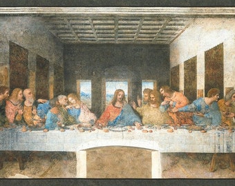 Fabric - The Last Supper/ Leonardo Da Vinci Panel Jesus and the Disciples  24"x44" Robert Kaufman SRKD-20095-199 ANTIQUE