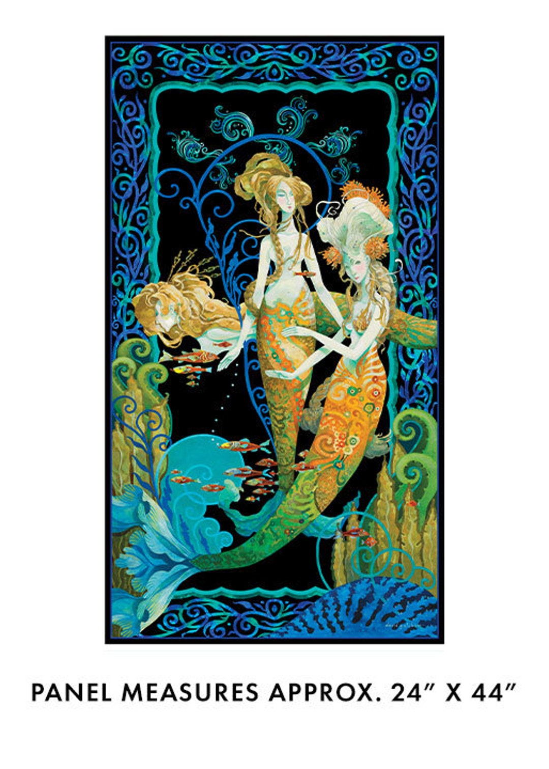 Fabricbenartex Mythical Mermaids PANEL David Galchutt Designer 13286