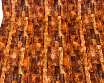Fabric - QT Fabrics - Earthly Delights 31325 -O- Wood boards landscape print wam brown tones