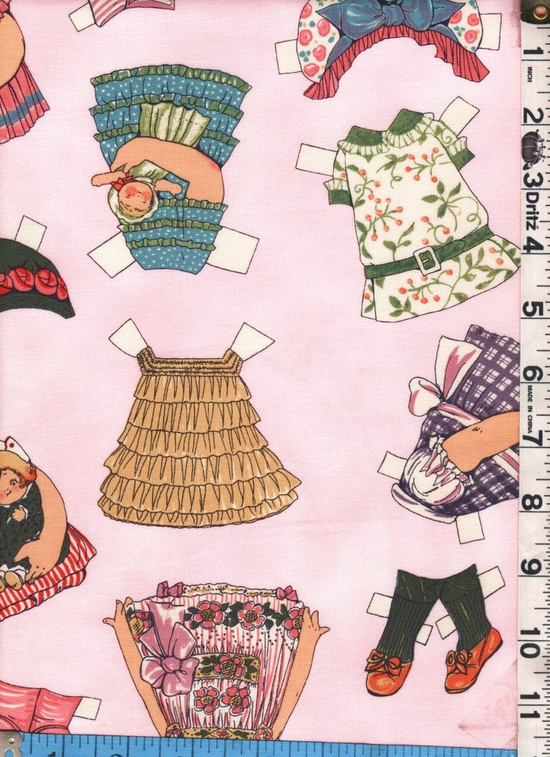 RARE Fabric Windham PAPER DOLL clothes art deco era vintage Etsy