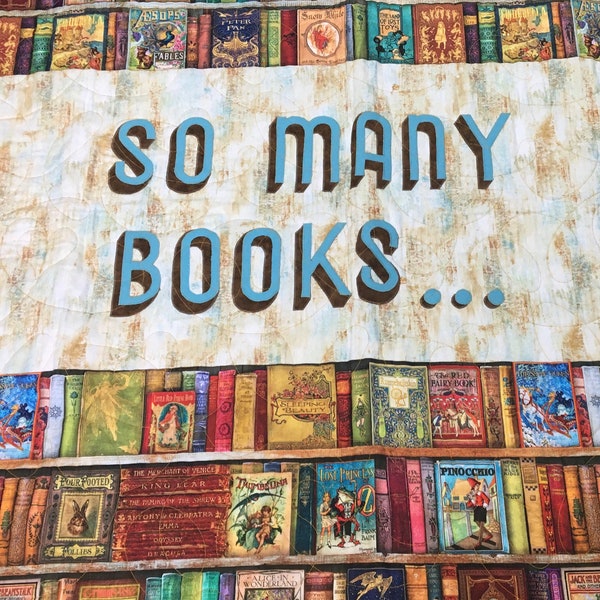 Fabric - KIT - Robert Kaufman Library of Rarities Book Shelf Quilt Kit - includes Pattern for the quilt & the appliqued alphabet. 54"x65"