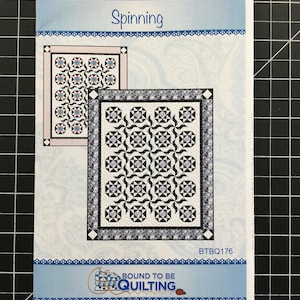 Pattern - Spinning quilt pattern - for Bound to be Quiling Quilts - quilt pattern as pictured NEW in package