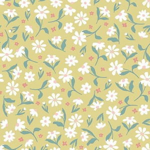 Fabric - StudioE Blossom and Grow Daisies daisy on gold 6099-44