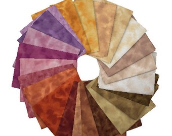 Fabric - QT Fabrics - Color Dance - Fat Quarter Bundle -  - 23 fat quarters in bundle 3PKSW Shy Warm colorway