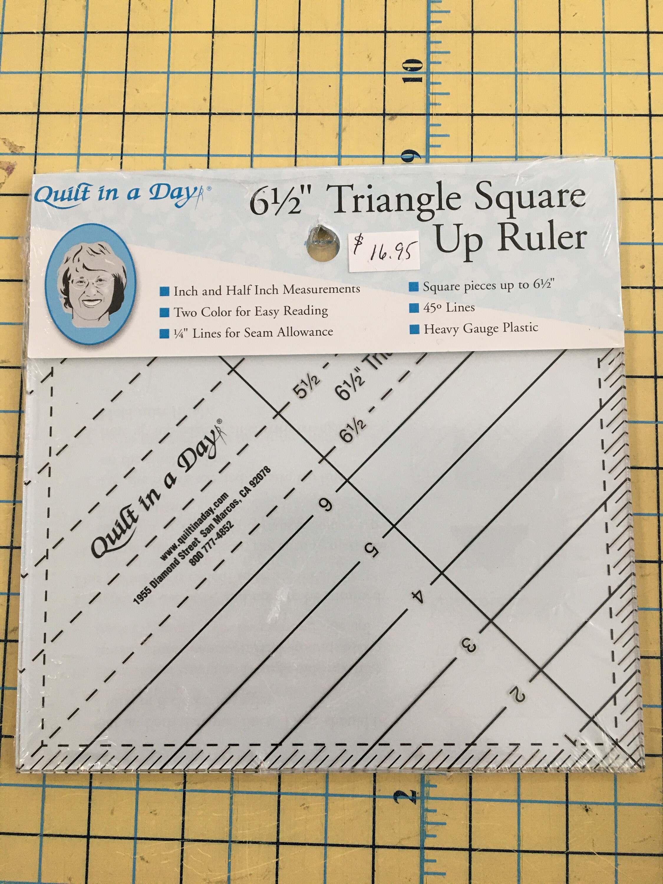 Quilt in a Day 6 1/2 Triangle Square up Quilting Ruler -  Denmark