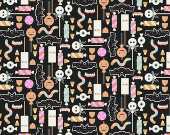 Fabric - Dear Stella -Halloween Candy STELLA-DFG2821  TAR/Black