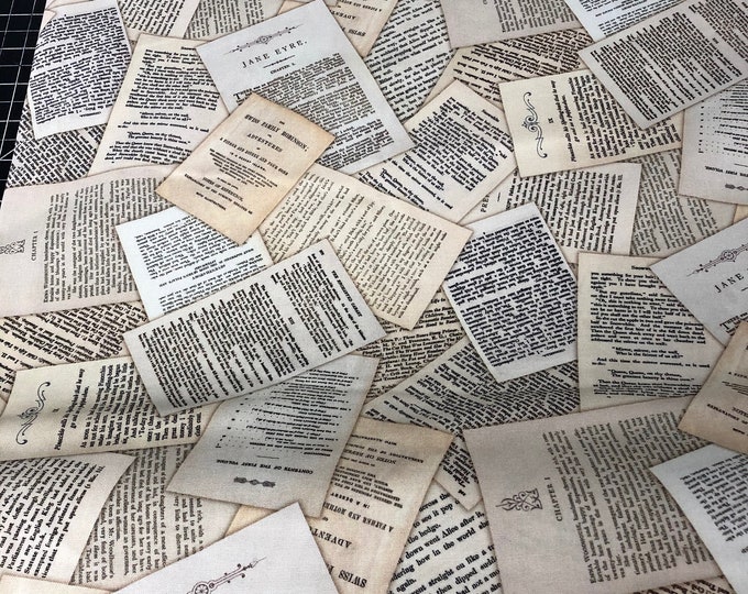 Fabric Robert Kaufman Library of Rarities Book Pages Classics Etsy