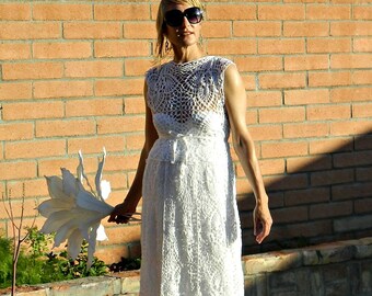 Maternity Lace Wedding Skirt-Bridal Skirt-Wedding Separates-Two Piece Wedding Dress-Hand Crochet Lace Couture Pineapple-Pregnant Bride Chic