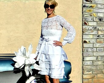 Bridal Separates-Bridal Skirt-Wedding Skirt-Wedding Dress-Hand Layered Femme Couture Ruffled Linen Skirt-Modern Chic Bride