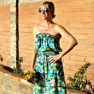 Long Bridesmaid Dress-Bridesmaid Dress Long-Boho Bridesmaid Dress-Top Separate-Wear Again Bridesmaid-Festive Bright Floral-Solid-No Fittings image 2