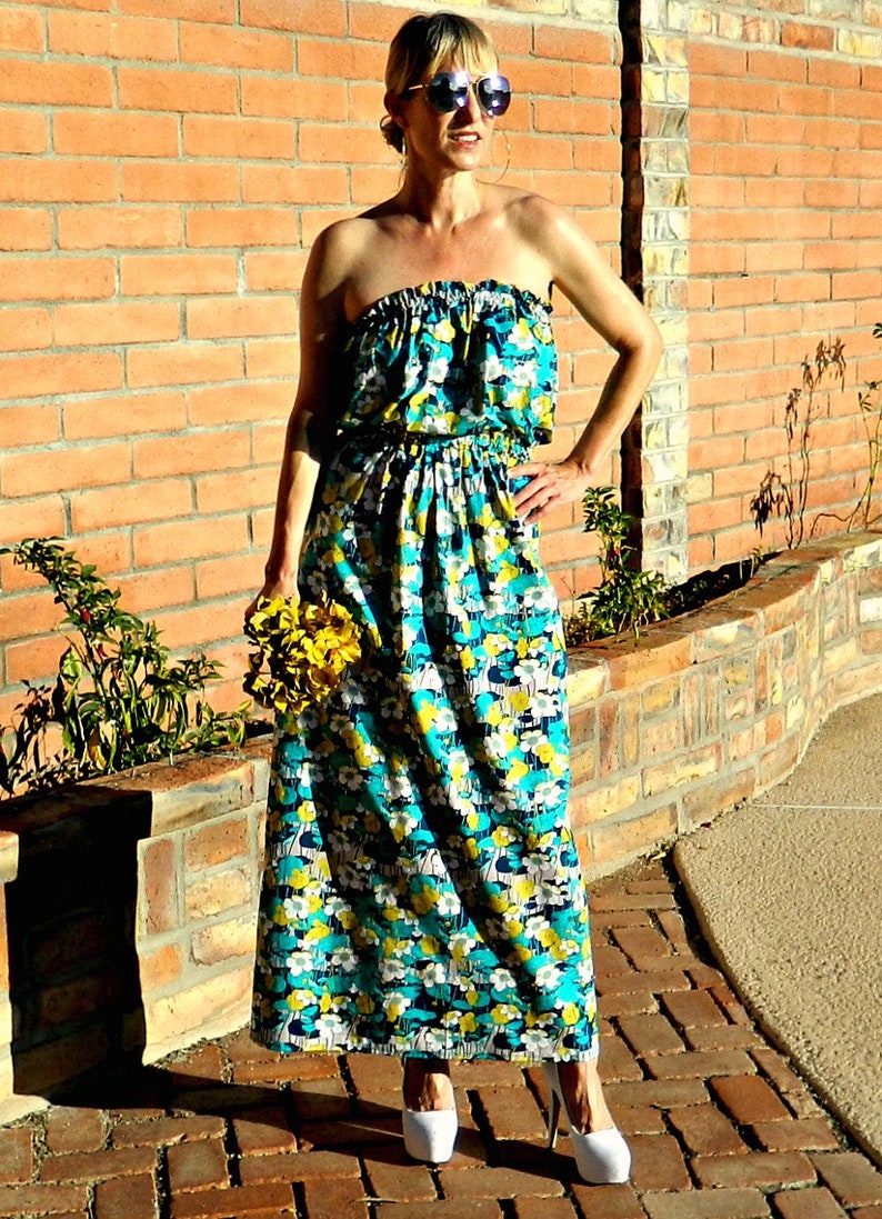 Long Bridesmaid Dress-Bridesmaid Dress Long-Boho Bridesmaid Dress-Top Separate-Wear Again Bridesmaid-Festive Bright Floral-Solid-No Fittings image 3