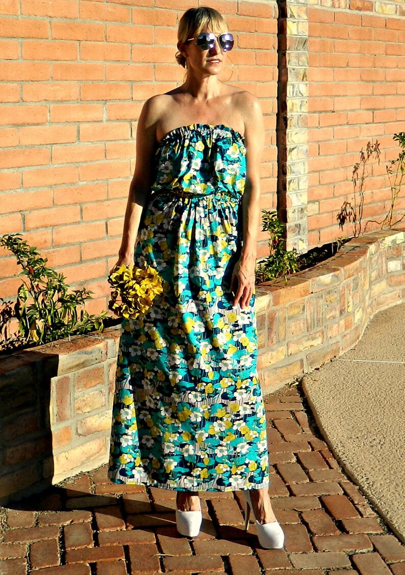 Long Bridesmaid Dress-Bridesmaid Dress Long-Boho Bridesmaid Dress-Top Separate-Wear Again Bridesmaid-Festive Bright Floral-Solid-No Fittings image 4