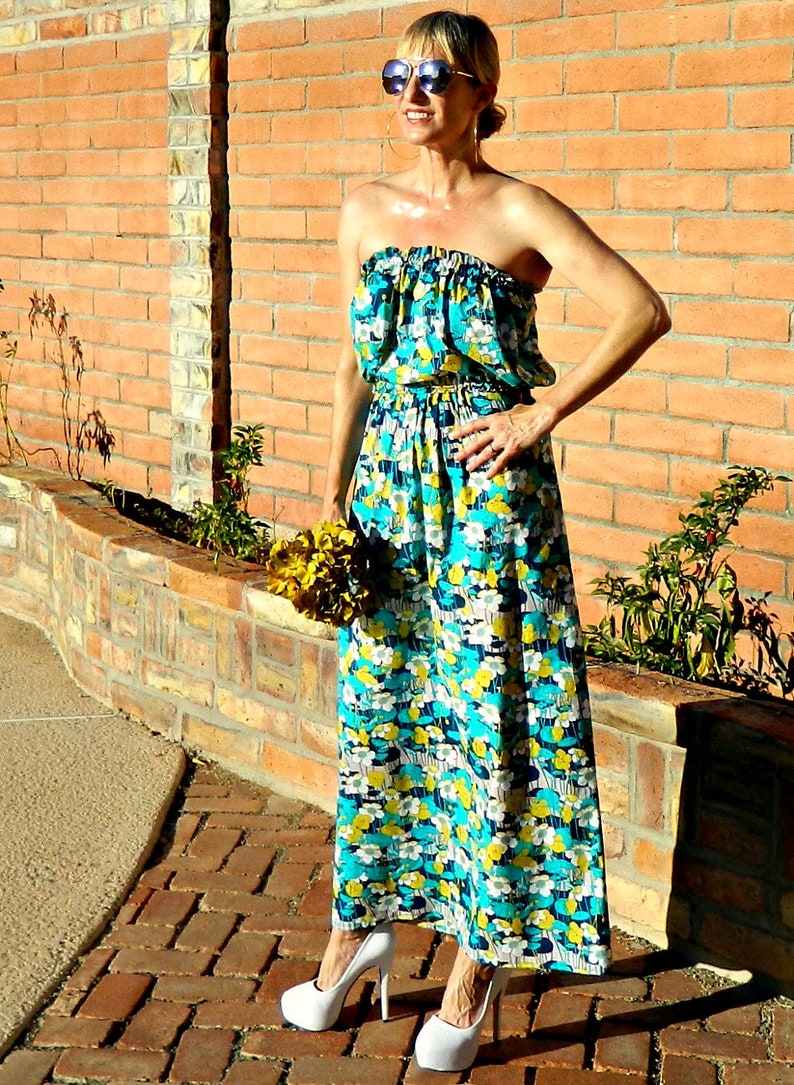 Long Bridesmaid Dress-Bridesmaid Dress Long-Boho Bridesmaid Dress-Top Separate-Wear Again Bridesmaid-Festive Bright Floral-Solid-No Fittings image 2