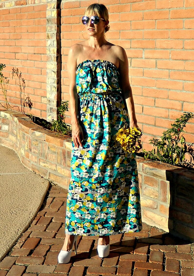 Long Bridesmaid Dress-Bridesmaid Dress Long-Boho Bridesmaid Dress-Top Separate-Wear Again Bridesmaid-Festive Bright Floral-Solid-No Fittings image 7