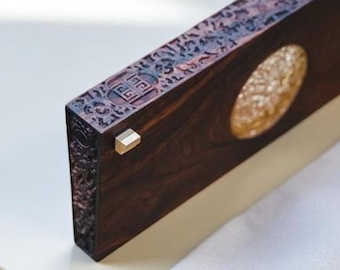 Estuche de teclado de madera esculpido, estuche de teclado de madera personalizado, teclado mecánico con decoración para videojuegos, regalo para gamers, regalo único hecho a mano