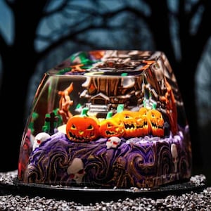 Handmade Halloween Artisan Keycap,  Ghost and Pumpkin Resin Keycap, Custom Keycaps For Halloween Decor, Mechanical Keyboard Halloween Gifts