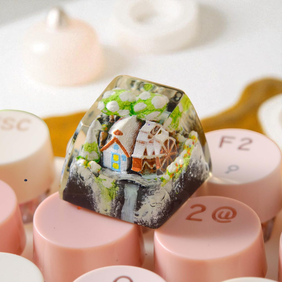Keycaps Full House Dream, Custom Artisan Keycaps, Spring House Keycaps ...